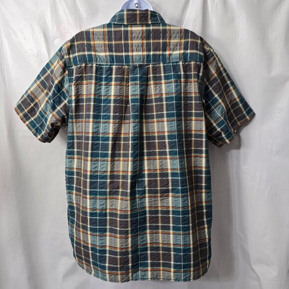 The North Face Plaid Casual Button Down Shirt - Blue and Brown - Picture 3 of 9